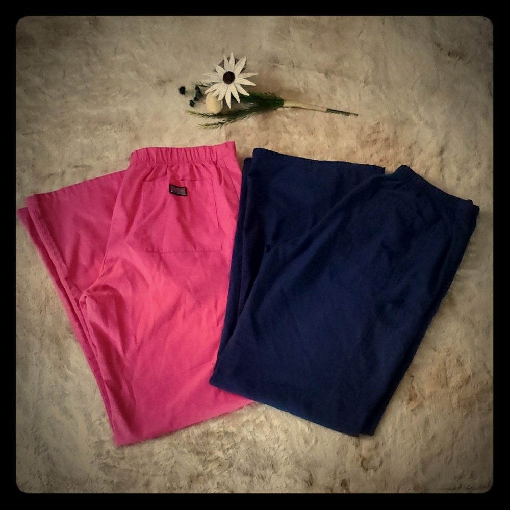 Two Cherokee brand cargo scrub pants bundle set